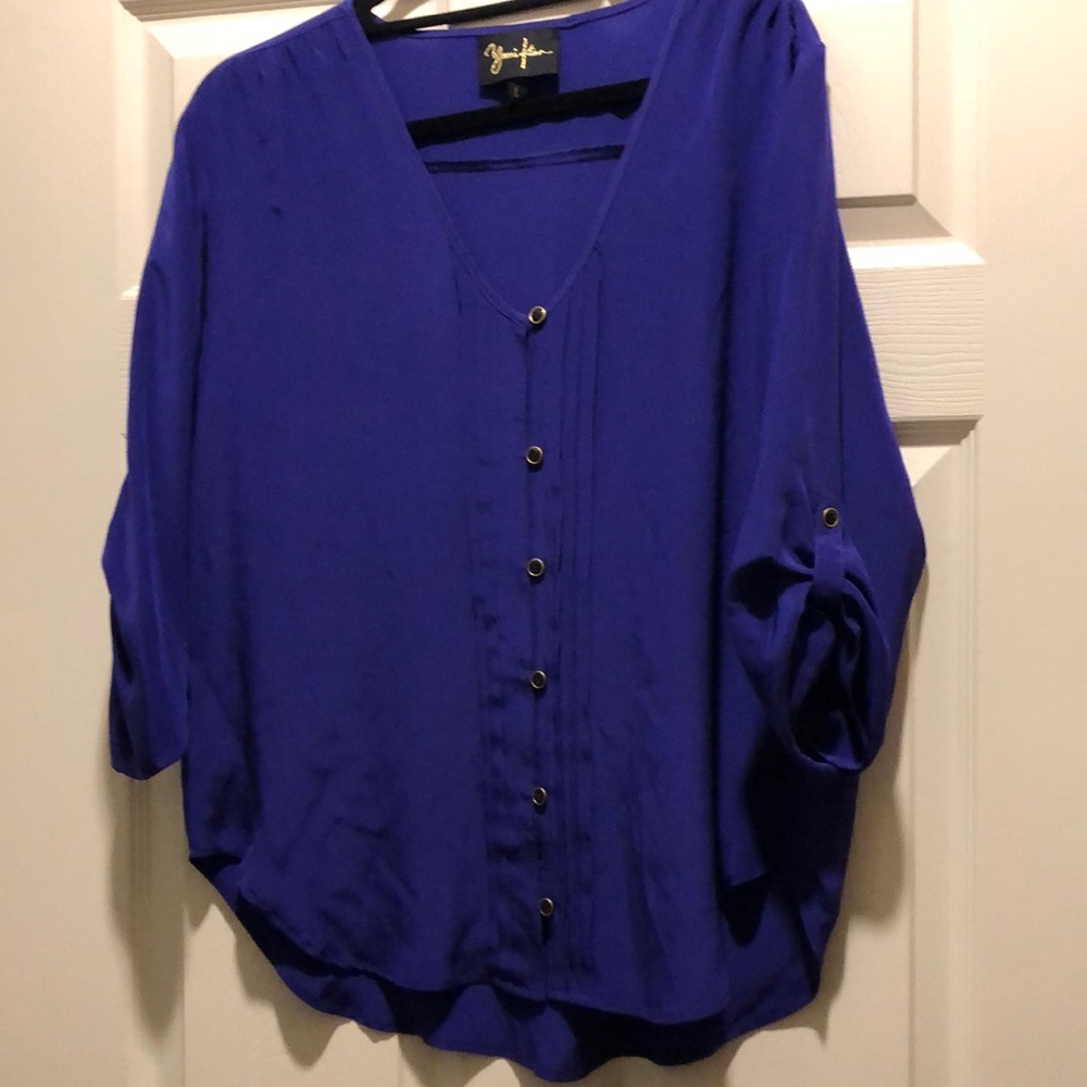 Yumi Kim purple silk blouse size large